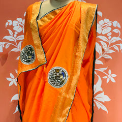 13 BOOTA PURE RUSSIAN SILK ZARI PATCHWORK GOTA PATTI SAREE