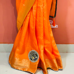 13 BOOTA PURE RUSSIAN SILK ZARI PATCHWORK GOTA PATTI SAREE