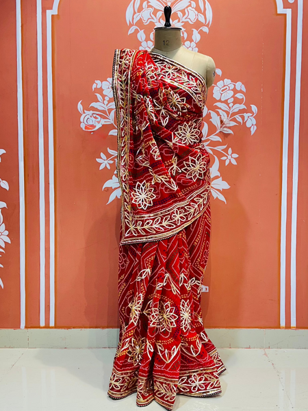 60GM GEORGETTE JAL&VINTAGE WORK WASHABLE SAREE