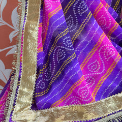 BHANDEJ GOLDEN SILVER WORK BIG FLARED LEHENGA