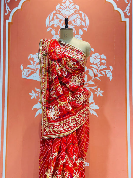 60GM GEORGETTE JAL&VINTAGE WORK WASHABLE SAREE