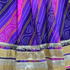 BHANDEJ GOLDEN SILVER WORK BIG FLARED LEHENGA