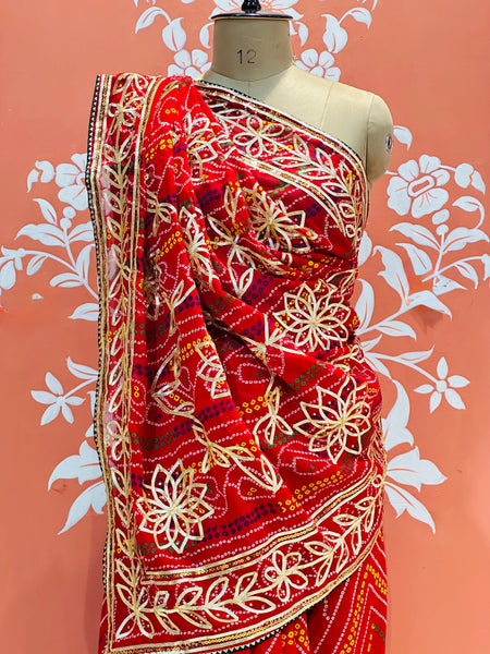 60GM GEORGETTE JAL&VINTAGE WORK WASHABLE SAREE