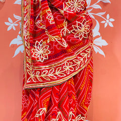 60GM GEORGETTE JAL&VINTAGE WORK WASHABLE SAREE