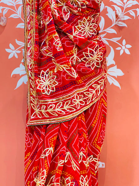 60GM GEORGETTE JAL&VINTAGE WORK WASHABLE SAREE