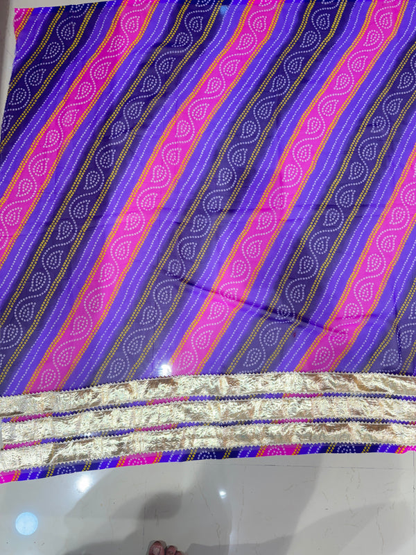 BHANDEJ GOLDEN SILVER WORK BIG FLARED LEHENGA