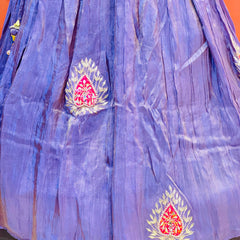 PURE COSMOS TISSUE SILK HANDWORK FULL STICHED INDO WESTERN