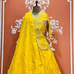 PURE COSMOS TISSUE SILK HANDWORK FULL STICHED INDO WESTERN