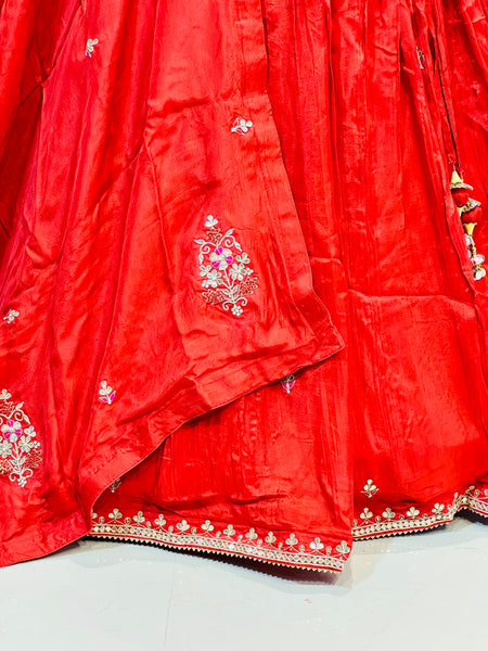 PURE COSMOS TISSUE SILK HANDWORK FULL STICHED INDO WESTERN