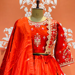 PURE COSMOS TISSUE SILK HANDWORK FULL STICHED INDO WESTERN
