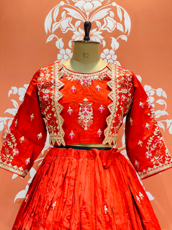PURE COSMOS TISSUE SILK HANDWORK FULL STICHED INDO WESTERN