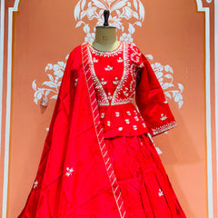 PURE COSMOS TISSUE SILK HANDWORK FULL STICHED INDO WESTERN