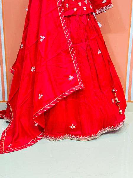 PURE COSMOS TISSUE SILK HANDWORK FULL STICHED INDO WESTERN