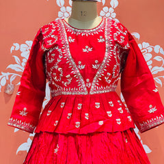 PURE COSMOS TISSUE SILK HANDWORK FULL STICHED INDO WESTERN