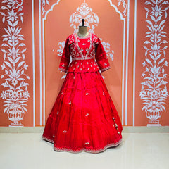 PURE COSMOS TISSUE SILK HANDWORK FULL STICHED INDO WESTERN