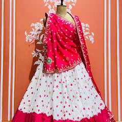 UPADA SILK GOTA PATTI BHANDEJ LEHENGA