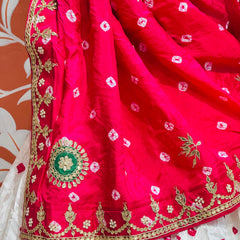 UPADA SILK GOTA PATTI BHANDEJ LEHENGA