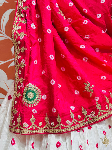 UPADA SILK GOTA PATTI BHANDEJ LEHENGA