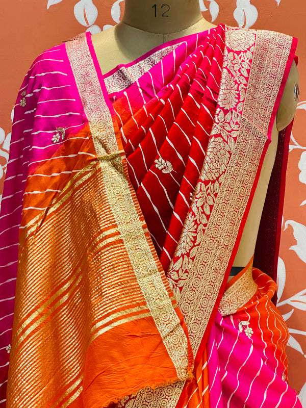 PURE RUSSIAN SILK HANDWORK BOOTA SAREE