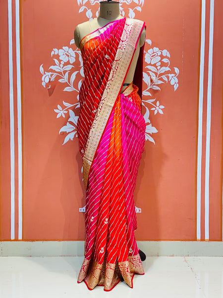PURE RUSSIAN SILK HANDWORK BOOTA SAREE