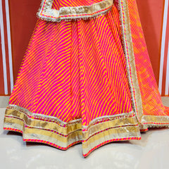 LEHERIYA GOLDEN SILVER WORK BIG FLARED LEHENGA
