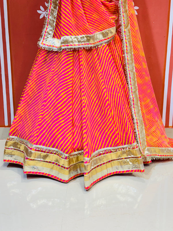 LEHERIYA GOLDEN SILVER WORK BIG FLARED LEHENGA