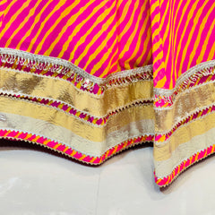 LEHERIYA GOLDEN SILVER WORK BIG FLARED LEHENGA