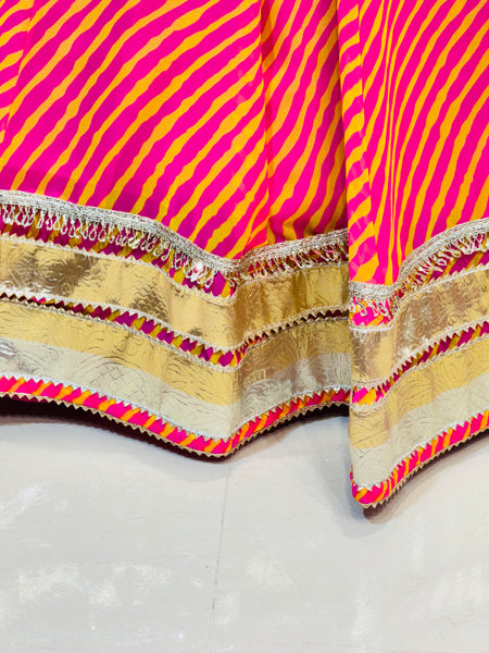LEHERIYA GOLDEN SILVER WORK BIG FLARED LEHENGA