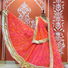 LEHERIYA GOLDEN SILVER WORK BIG FLARED LEHENGA