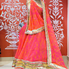 LEHERIYA GOLDEN SILVER WORK BIG FLARED LEHENGA