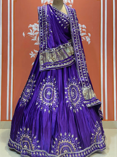 PURE GAZI SILK GOTA PATTI LEHENGA