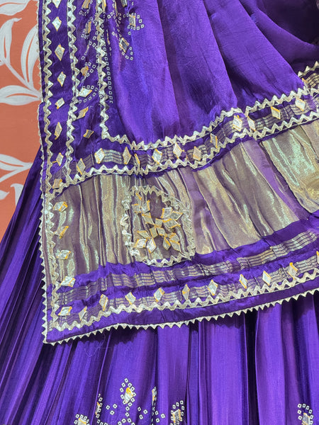 PURE GAZI SILK GOTA PATTI LEHENGA