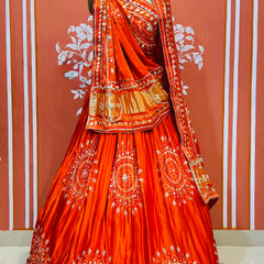 PURE GAZI SILK GOTA PATTI LEHENGA