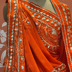 PURE GAZI SILK GOTA PATTI LEHENGA