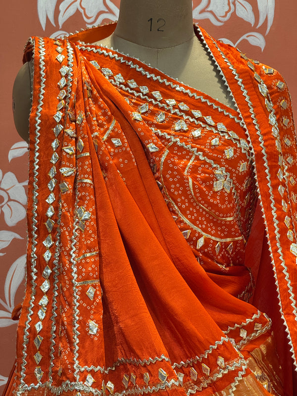 PURE GAZI SILK GOTA PATTI LEHENGA
