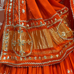 PURE GAZI SILK GOTA PATTI LEHENGA