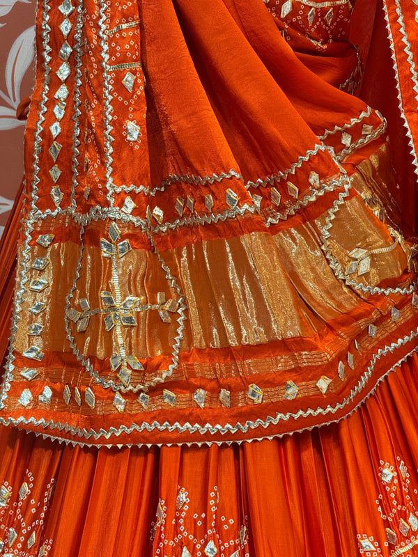 PURE GAZI SILK GOTA PATTI LEHENGA