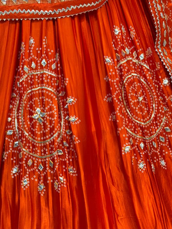 PURE GAZI SILK GOTA PATTI LEHENGA
