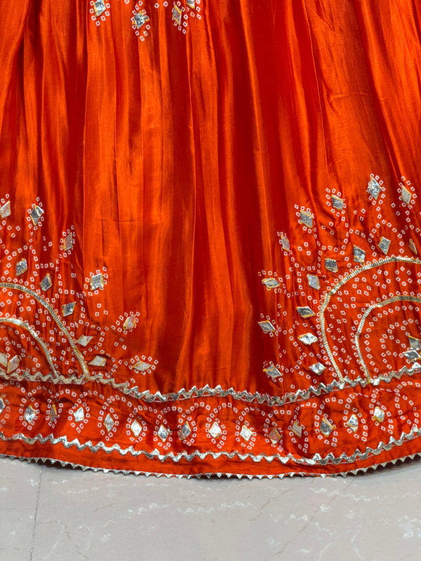 PURE GAZI SILK GOTA PATTI LEHENGA
