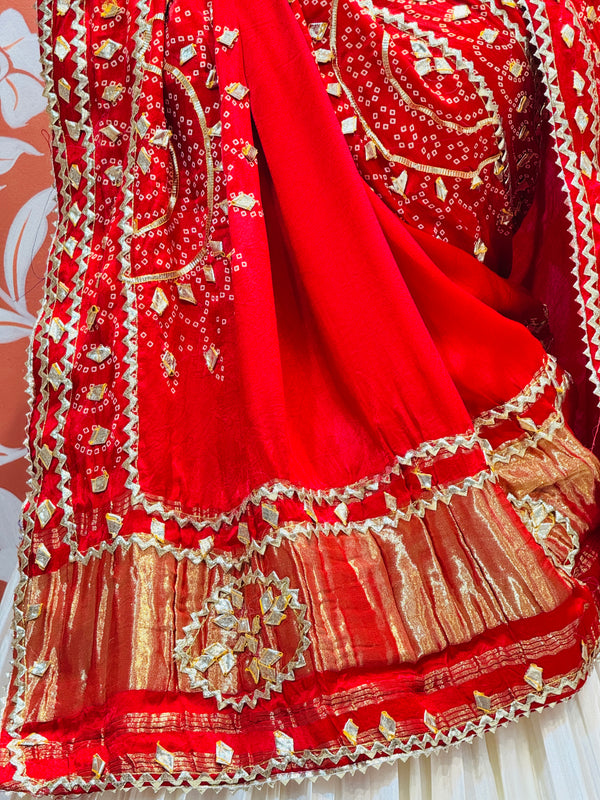 GAZI SILK HANDWORK KACHI PATTI LEHENGA