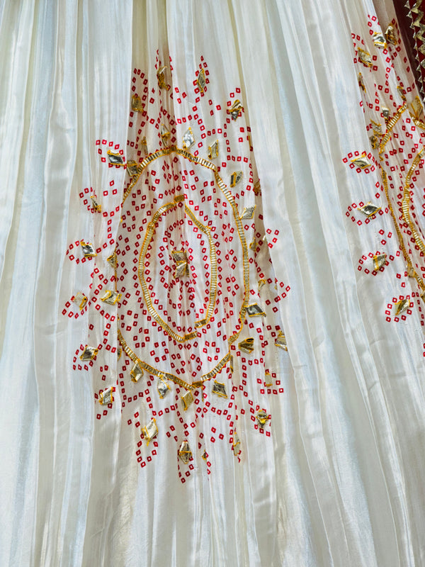 GAZI SILK HANDWORK KACHI PATTI LEHENGA