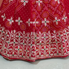 60GM GEORGETTE BHANDHANI GOTA PATTI LEHENGA