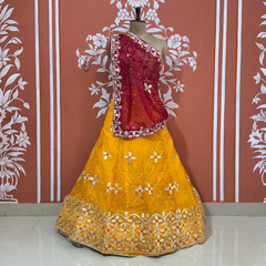 60GM GEORGETTE BHANDHANI GOTA PATTI LEHENGA