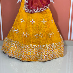 60GM GEORGETTE BHANDHANI GOTA PATTI LEHENGA