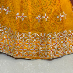 60GM GEORGETTE BHANDHANI GOTA PATTI LEHENGA