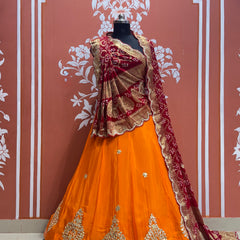UPADA SILK LEHENGA WITH GHATCHOLA DUPATTA
