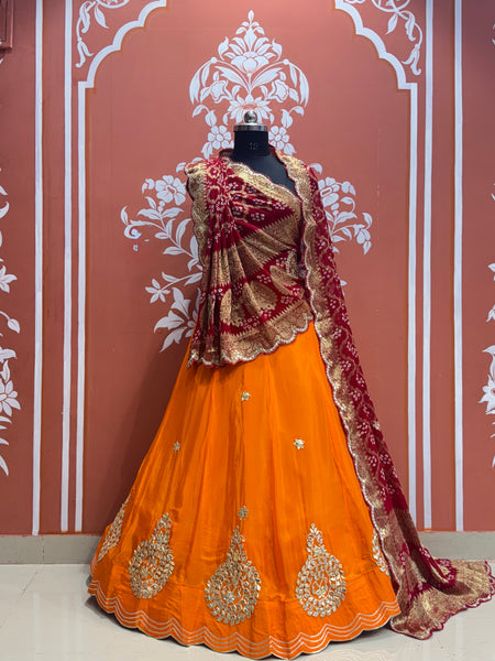 UPADA SILK LEHENGA WITH GHATCHOLA DUPATTA