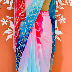 PURE DIAMOND CHIFFON PITTAN WORK SAREE