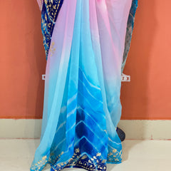 PURE DIAMOND CHIFFON PITTAN WORK SAREE