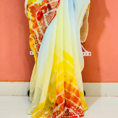 PURE DIAMOND CHIFFON PITTAN WORK SAREE